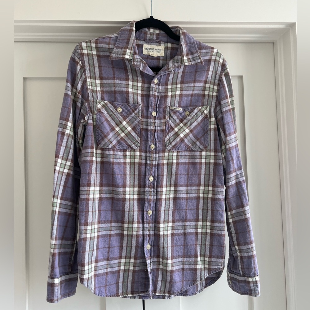 Men’s Ralph Lauren Denim and Supply Purple Plaid Shirt
